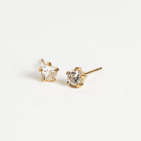 Waterproof Earrings 4mm Round Cubic Zirconia Stud Narelle