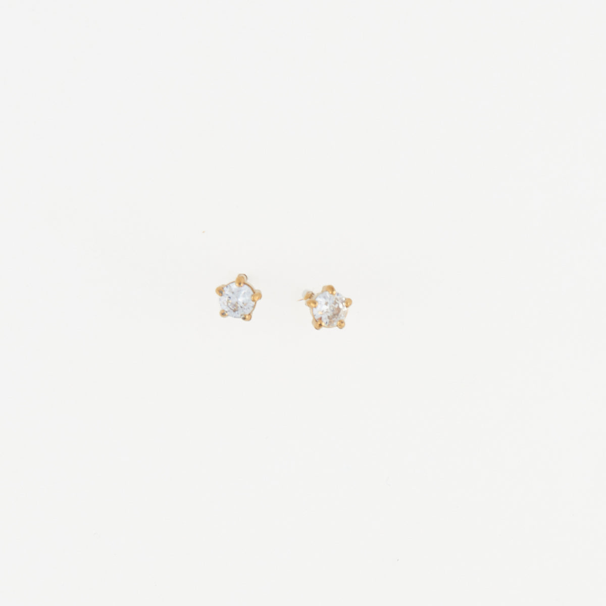 Waterproof Earrings 4mm Round Cubic Zirconia Stud Narelle
