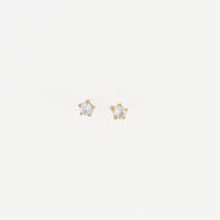 Waterproof Earrings 4mm Round Cubic Zirconia Stud Narelle