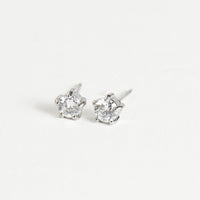 Waterproof Earrings 4mm Round Cubic Zirconia Stud Narelle