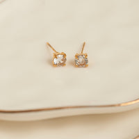 Waterproof Earrings 5mm Round Cubic Zirconia Stud Narelle