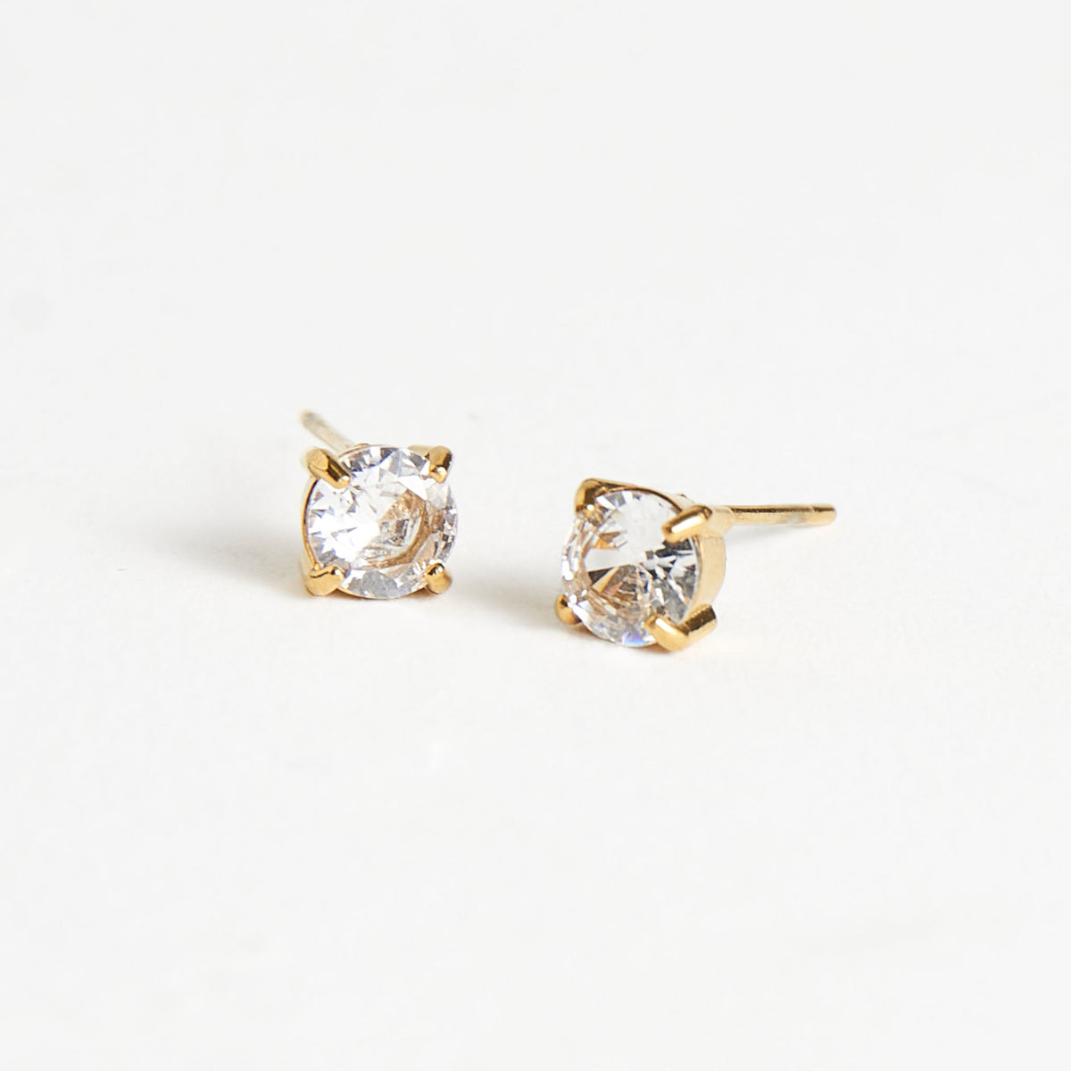 Waterproof Earrings 5mm Round Cubic Zirconia Stud Narelle