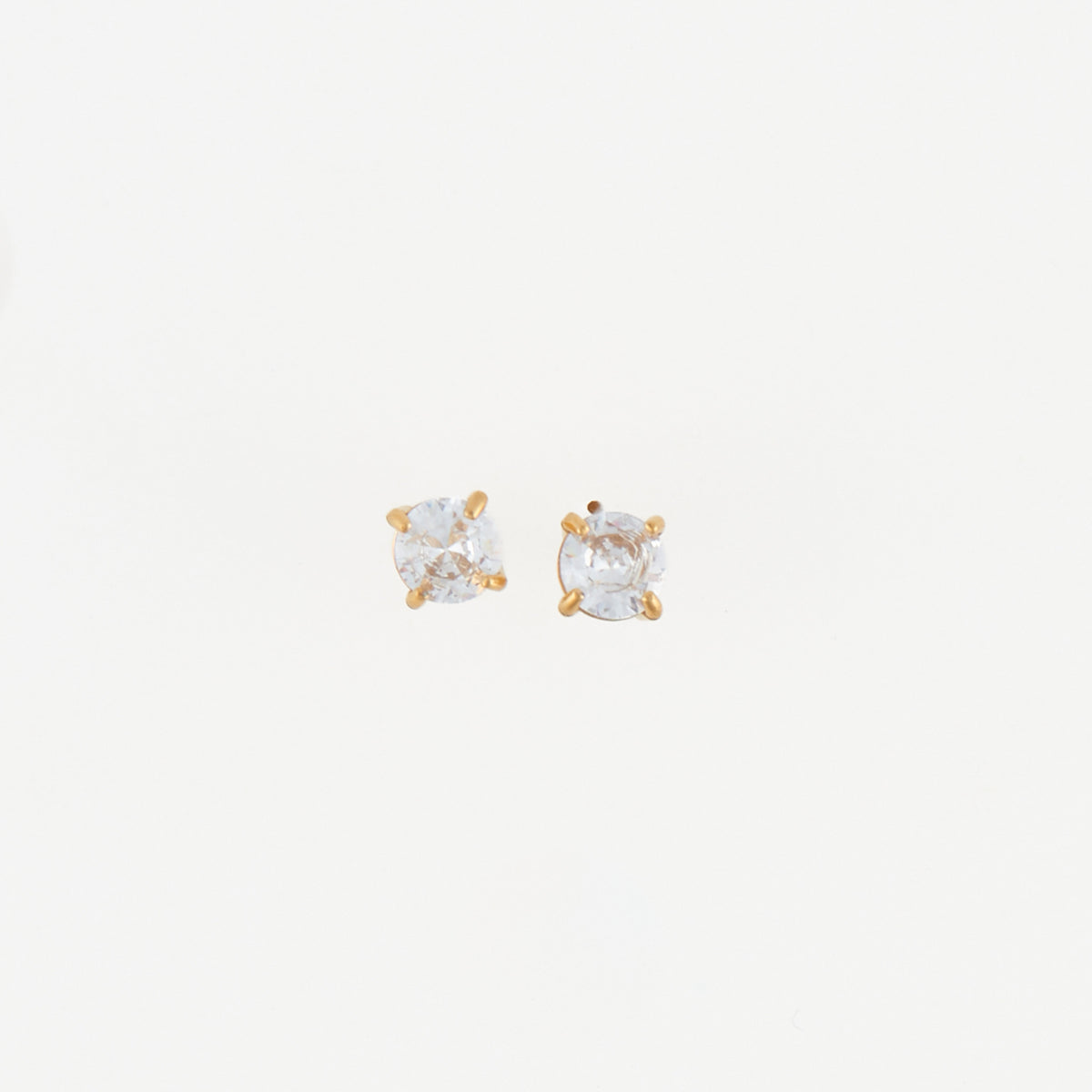 Waterproof Earrings 5mm Round Cubic Zirconia Stud Narelle