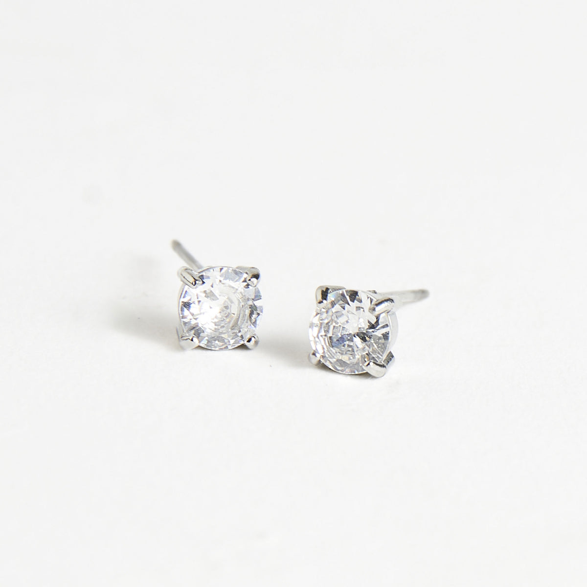 Waterproof Earrings 5mm Round Cubic Zirconia Stud Narelle