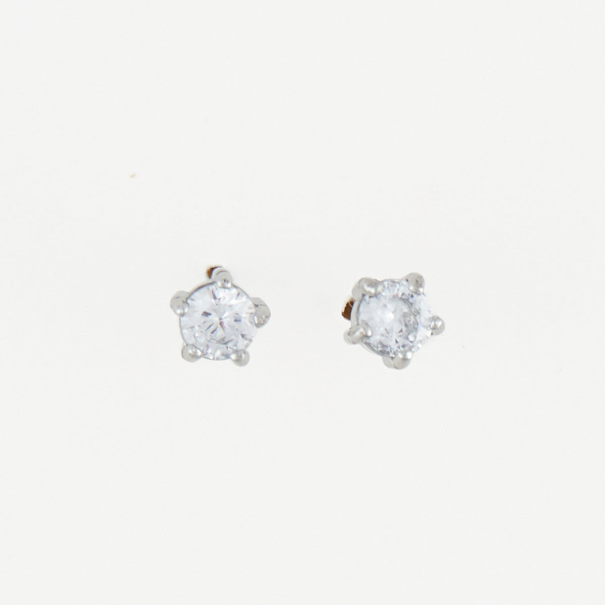 Waterproof Earrings 5mm Round Cubic Zirconia Stud Narelle