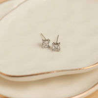Waterproof Earrings 5mm Square Cubic Zirconia Stud Narelle