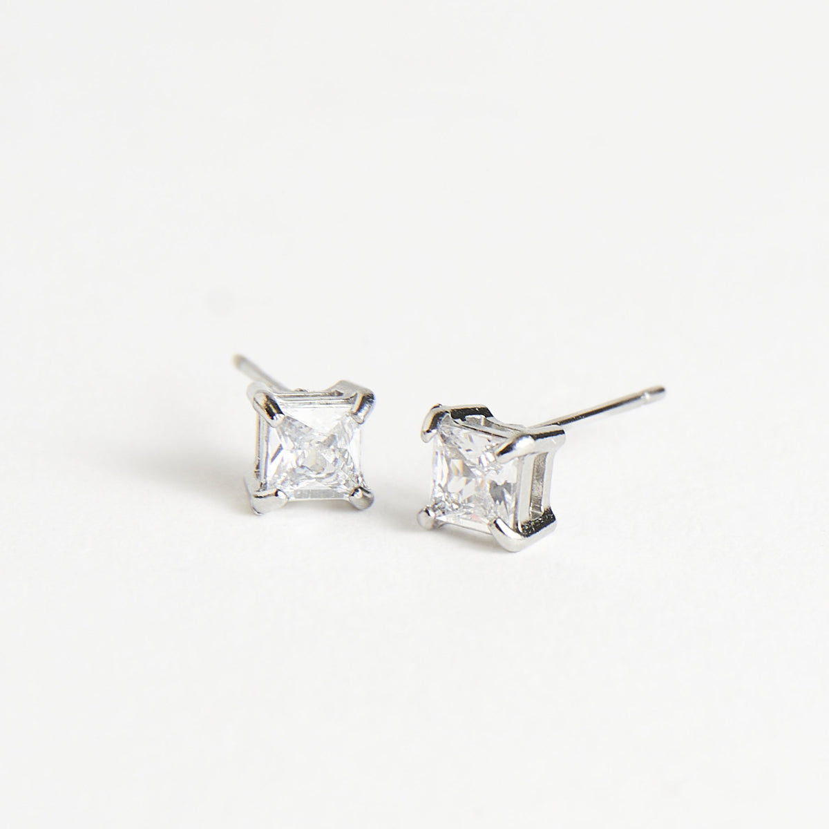 Waterproof Earrings 5mm Square Cubic Zirconia Stud Narelle