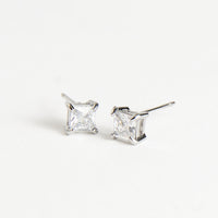 Waterproof Earrings 5mm Square Cubic Zirconia Stud Narelle