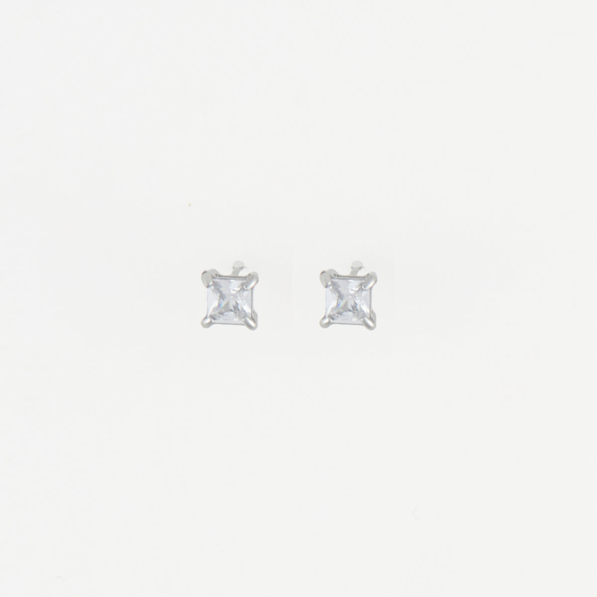 Waterproof Earrings 5mm Square Cubic Zirconia Stud Narelle