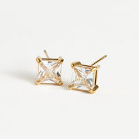 Waterproof Earrings 6mm Square Cubic Zirconia Stud Narelle