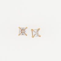 Waterproof Earrings 6mm Square Cubic Zirconia Stud Narelle