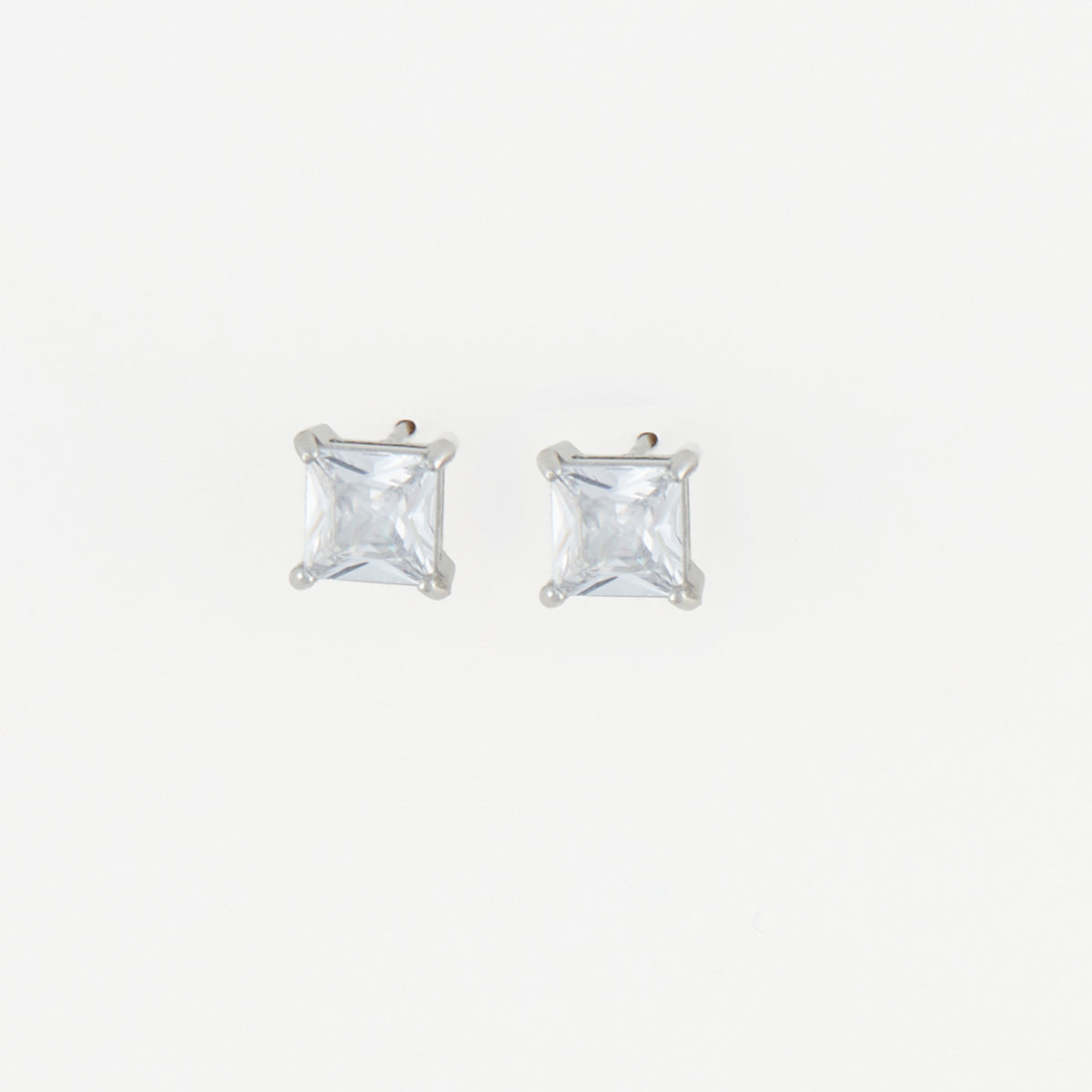 Waterproof Earrings 6mm Square Cubic Zirconia Stud Narelle