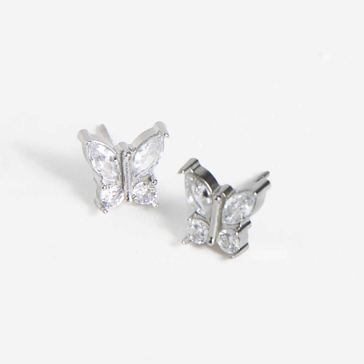 Waterproof Earrings Narelle Cubic Zirconia Butterfly Stud