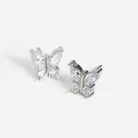 Waterproof Earrings Narelle Cubic Zirconia Butterfly Stud