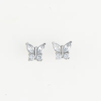 Waterproof Earrings Narelle Cubic Zirconia Butterfly Stud