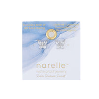 Waterproof Earrings Narelle Cubic Zirconia Butterfly Stud