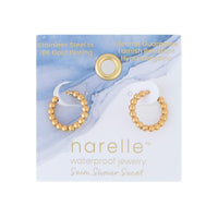 Waterproof Earrings Narelle Beaded Hoop Gold & Steel Narelle