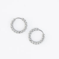 Waterproof Earrings Narelle Beaded Hoop Gold & Steel Narelle