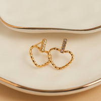 Waterproof Earrings Narelle Heart Outline Bar Studs