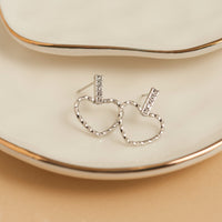 Waterproof Earrings Narelle Heart Outline Bar Studs