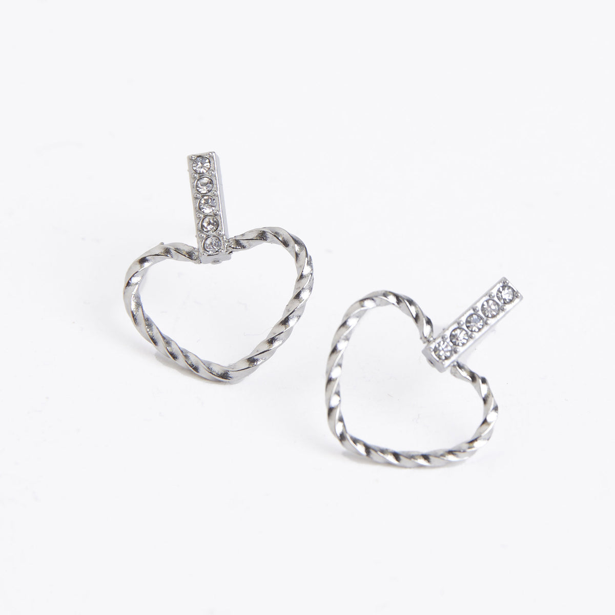 Waterproof Earrings Narelle Heart Outline Bar Studs