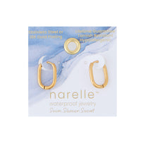 Waterproof Earrings Narelle Oval Huggie Hoop Gold & Steel
