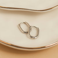 Waterproof Earrings Narelle Oval Huggie Hoop Gold & Steel