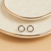 Waterproof Earrings Circle Studs Stainless Steel & Gold
