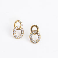 Waterproof Earrings Narelle Circle Link 18K Gold Studs