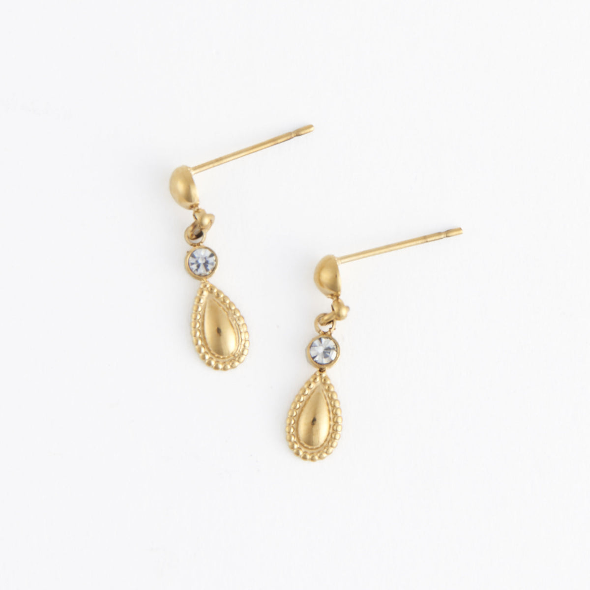 Waterproof Earrings Narelle Teardrop Dangle Drop 18K Gold