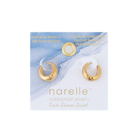 Waterproof Earrings Narelle Hoop Graduated Huggie in Gold & Steel