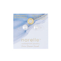 Waterproof Earrings Narelle Faux Pearl in Stainless Steel Stud