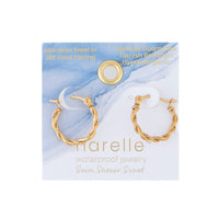Waterproof Earrings Narelle Twisted Hoop in Gold + Steel