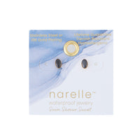 Waterproof Earrings Narelle Oval Cubic Zirconia 18K Gold Stud