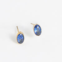Waterproof Earrings Narelle Oval Cubic Zirconia 18K Gold Stud