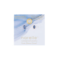 Waterproof Earrings Narelle Oval Cubic Zirconia 18K Gold Stud