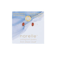 Waterproof Earrings Narelle Oval Cubic Zirconia 18K Gold Stud