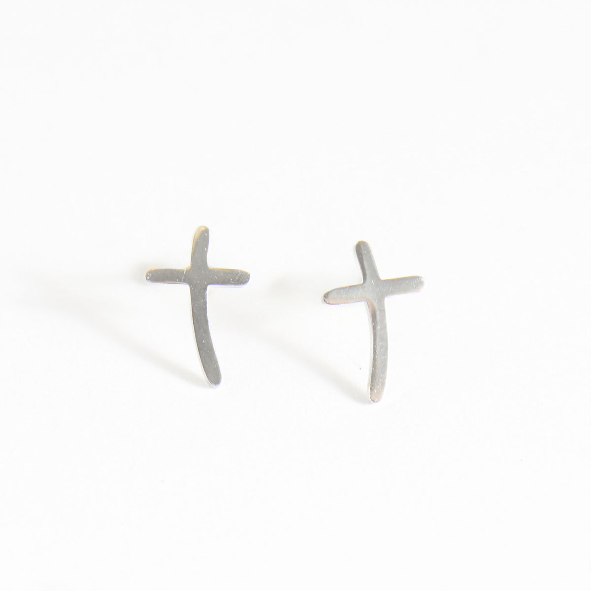 Waterproof Earrings Narelle Cross Studs in Gold & Stainless Steel