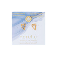Waterproof Earrings Narelle Heart Stud in Gold & Steel