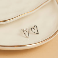 Waterproof Earrings Narelle Heart Stud in Gold & Steel