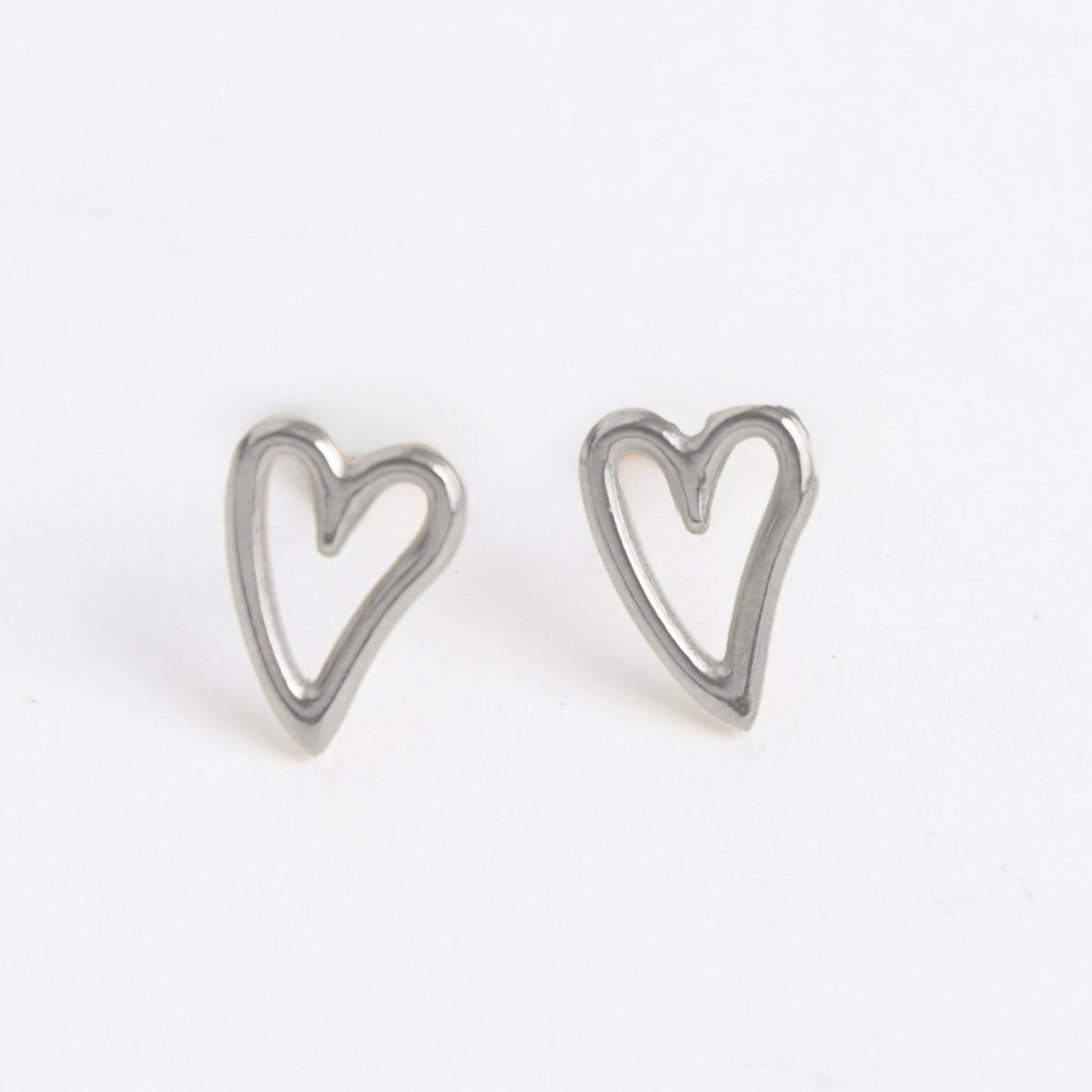 Waterproof Earrings Narelle Heart Stud in Gold & Steel
