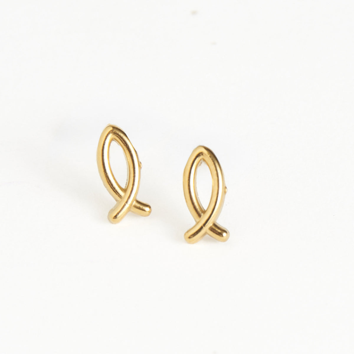 Waterproof Earrings Narelle Ichthy Studs in Gold & Steel