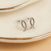 Waterproof Earrings Narelle Ichthy Studs in Gold & Steel