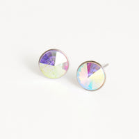 Waterproof Earrings Narelle Rivoli Crystal Studs in Steel