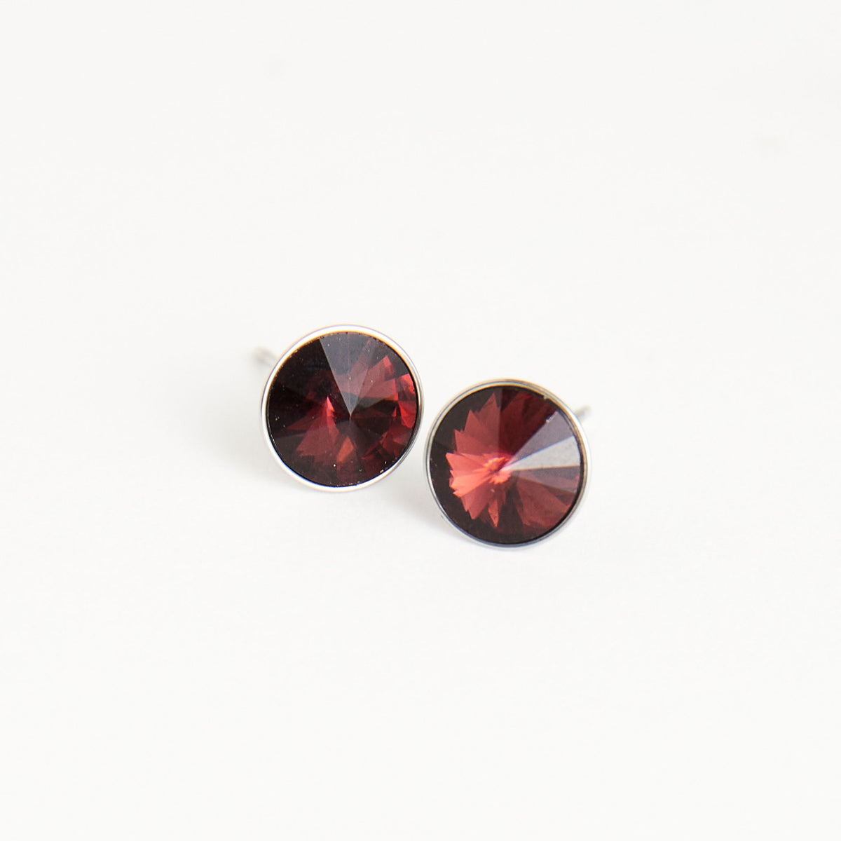 Waterproof Earrings Narelle Rivoli Crystal Studs in Steel
