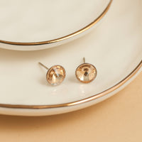 Waterproof Earrings Narelle Rivoli Crystal Studs in Steel