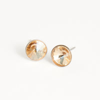Waterproof Earrings Narelle Rivoli Crystal Studs in Steel