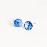 Waterproof Earrings Narelle Rivoli Crystal Studs in Steel