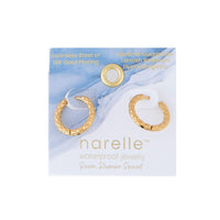 Waterproof Earrings Narelle Hammered Huggie Hoop