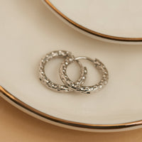 Waterproof Earrings Narelle Hammered Huggie Hoop